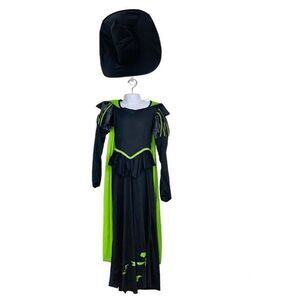 Wizard of Oz Wicked Witch Costume Girls M Green Black Hat Halloween